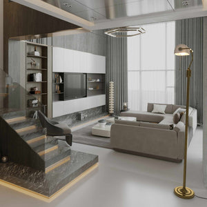 Lámpara de pie vintage "BANQUERO" - E27 (8)