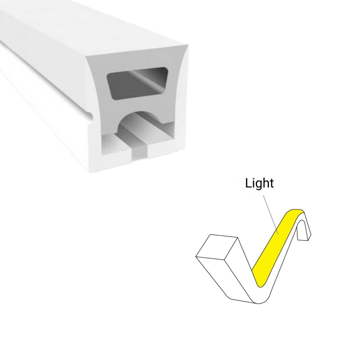 Neón LED flexible monocolor 24V DC - 10x10mm - 5 metros - Kit completo - IP67 - 10W/m - Barcelona Led-