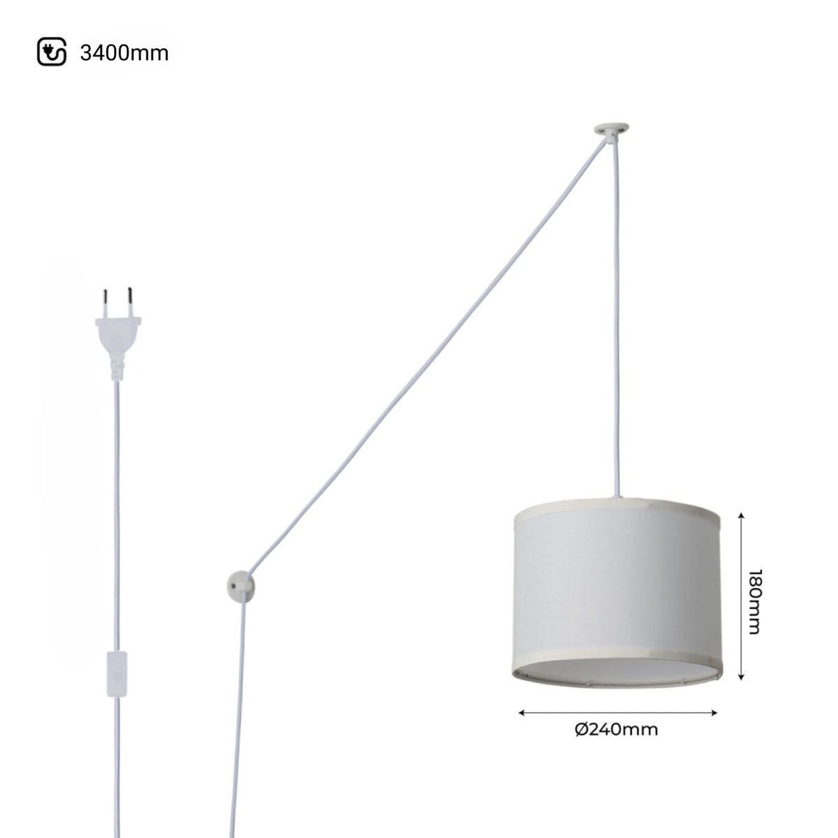 Lámpara colgante decorativa "KIM" - Con cable y enchufe - E27 - Barcelona Led-Decoración