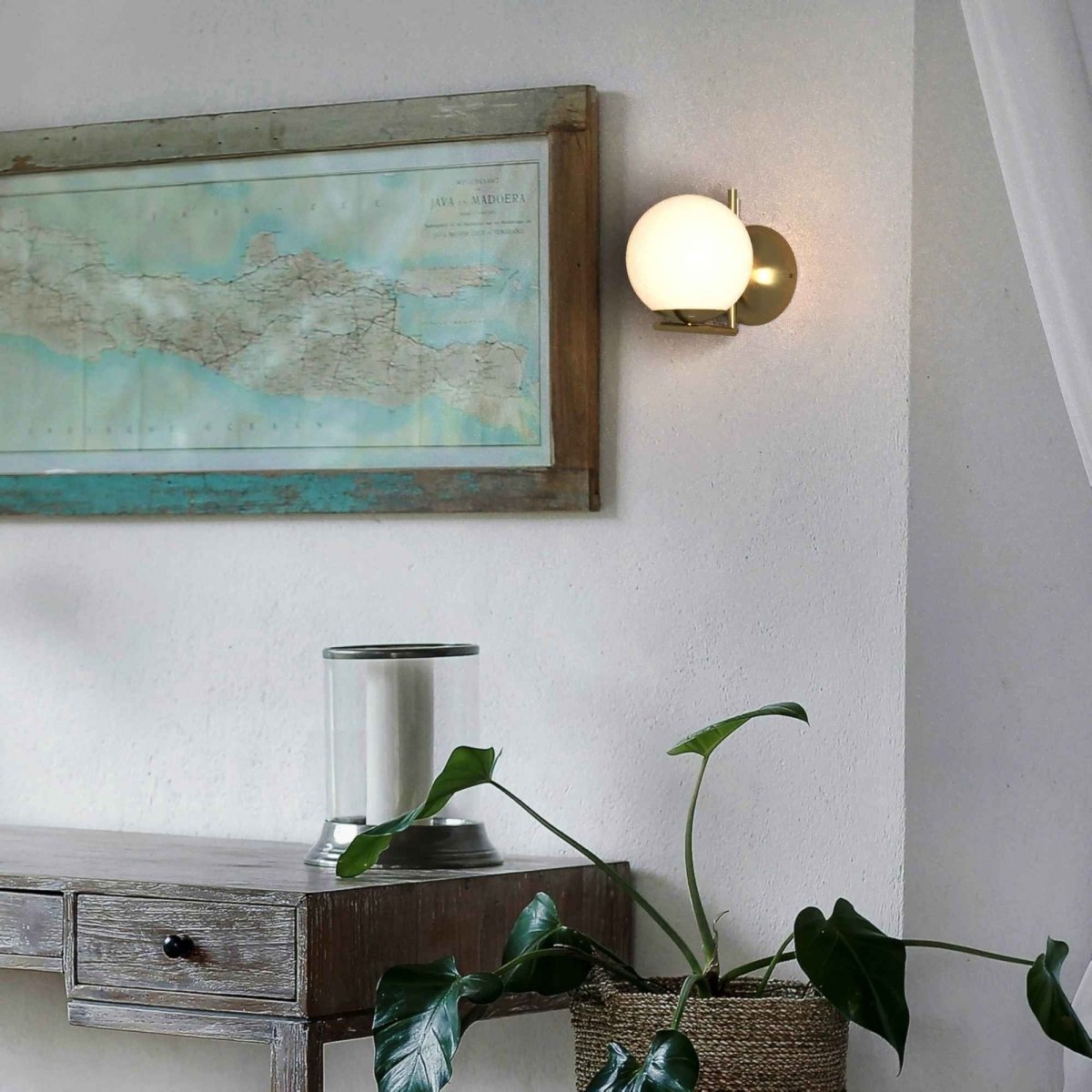 Aplique de pared bola cristal "ATOM" - E27 - Ø 15cm - Barcelona Led-Decoración