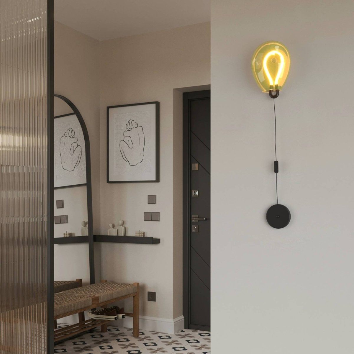 Aplique de pared LED cristal "GLOBO" 8W - Colores - Barcelona Led-Decoración