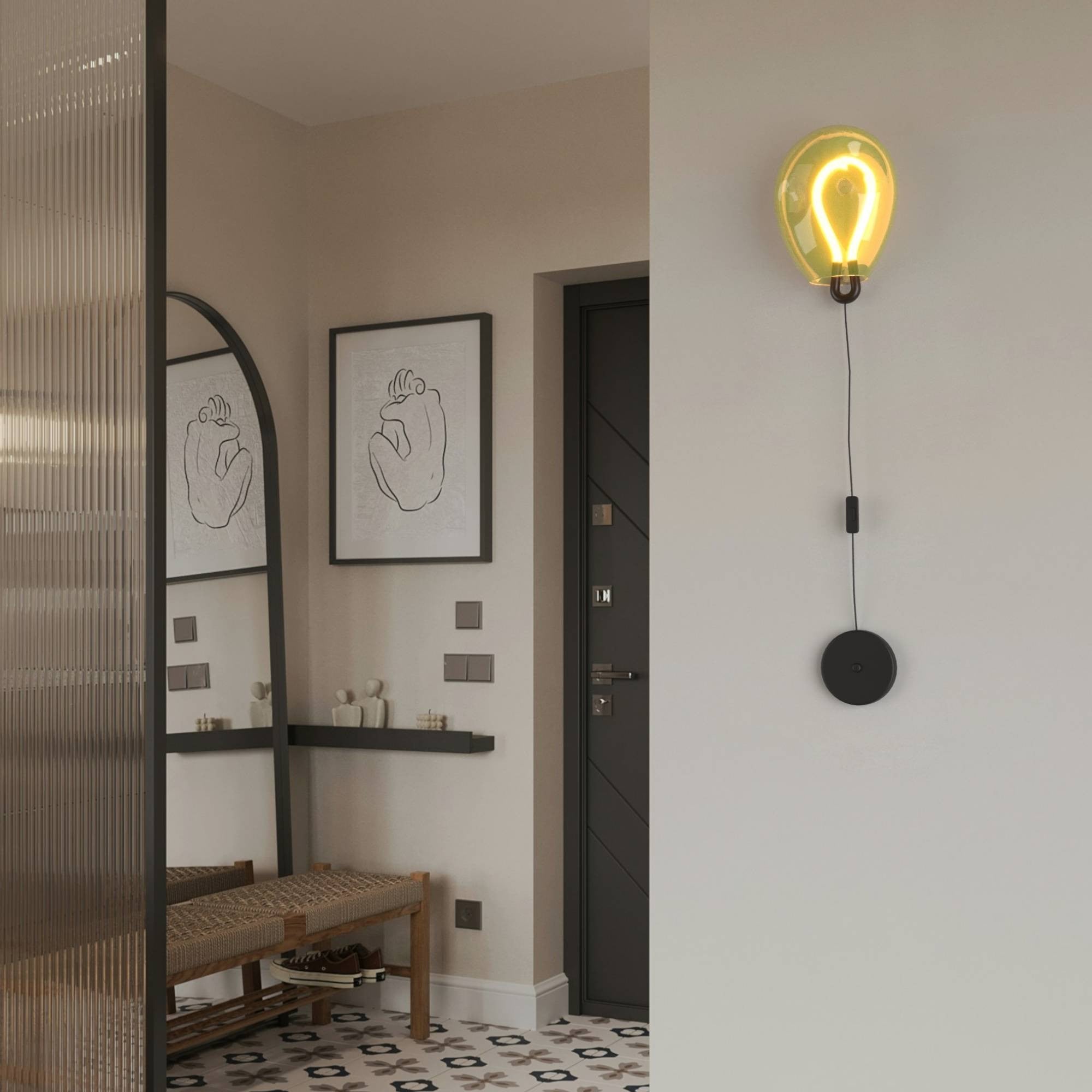 Aplique de pared LED cristal "GLOBO" 8W - Colores (11)