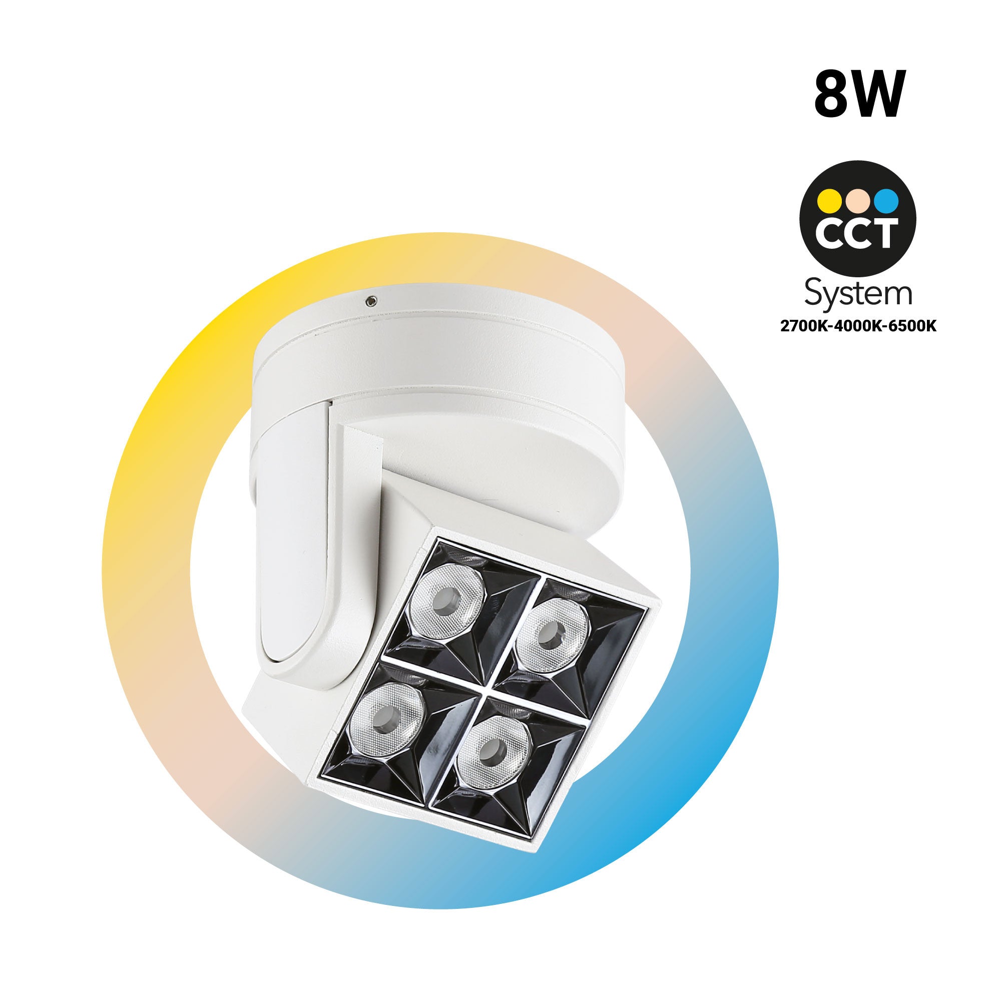 Aplique techo LED cuadrado orientable 8W - CCT - UGR18 - Chip OSRAM - Driver KGP (28)