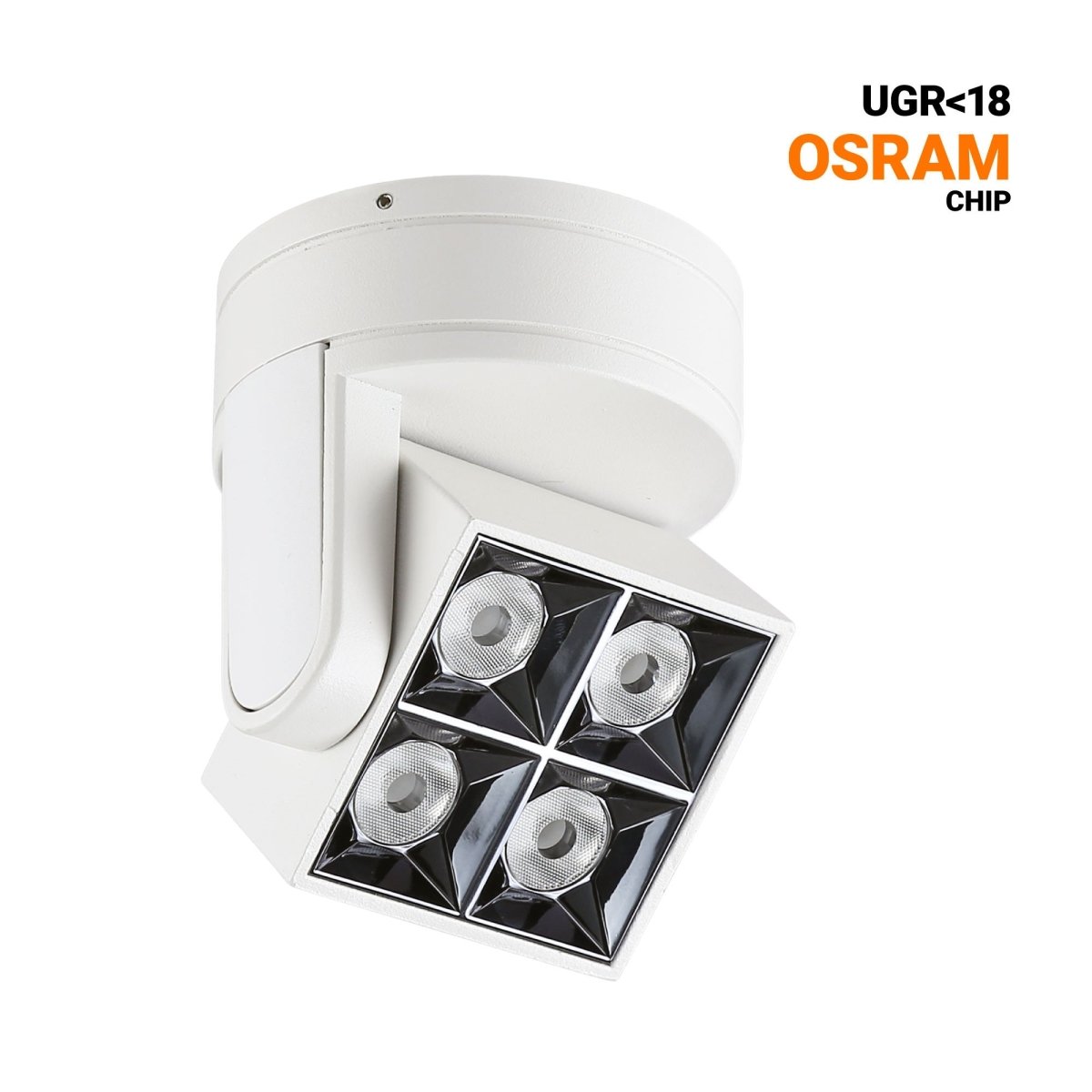 Aplique techo LED cuadrado orientable 8W - CCT - UGR18 - Chip OSRAM - Driver KGP - Barcelona Led-Decoración
