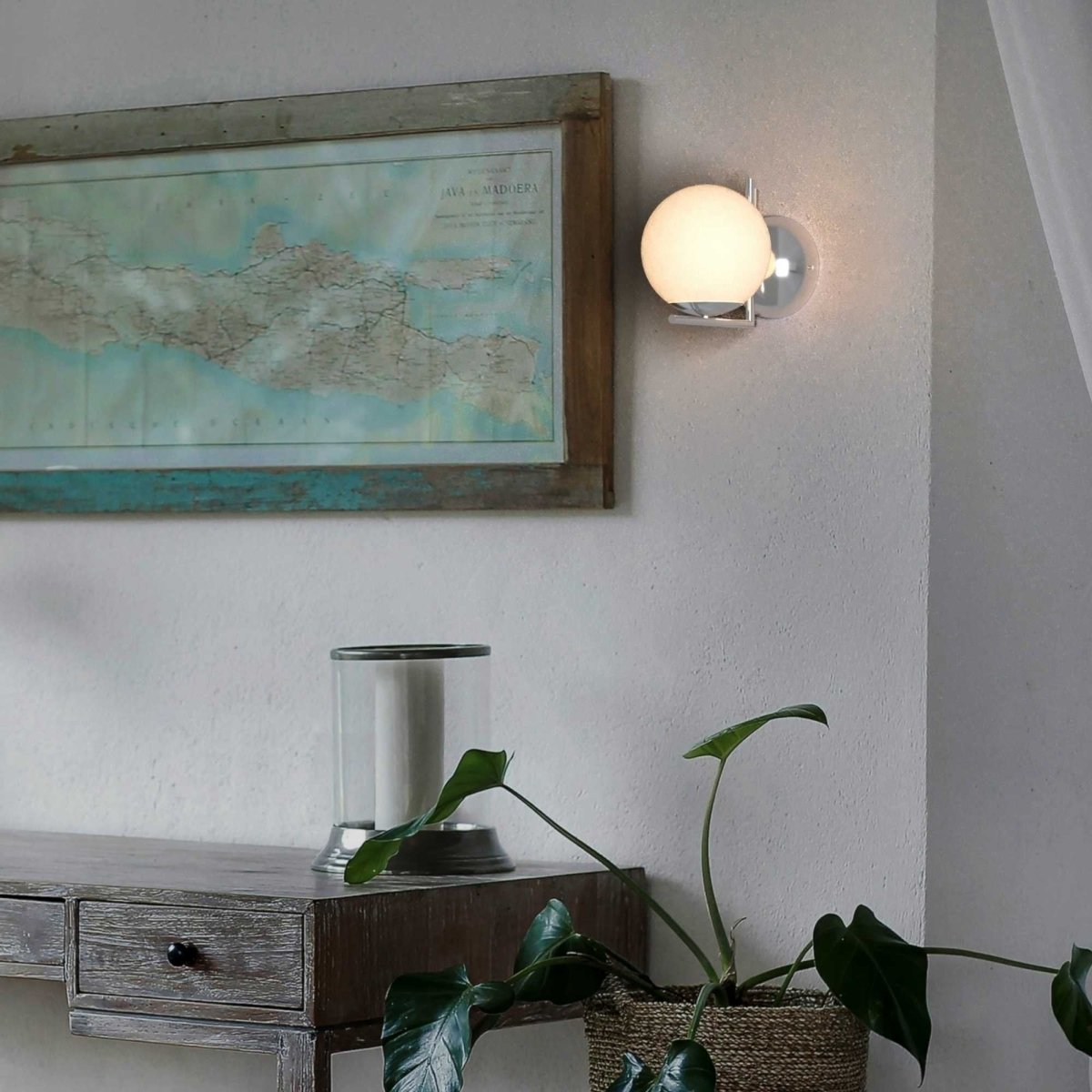 Aplique de pared bola cristal "ATOM" - E27 - Ø 15cm - Barcelona Led-Decoración