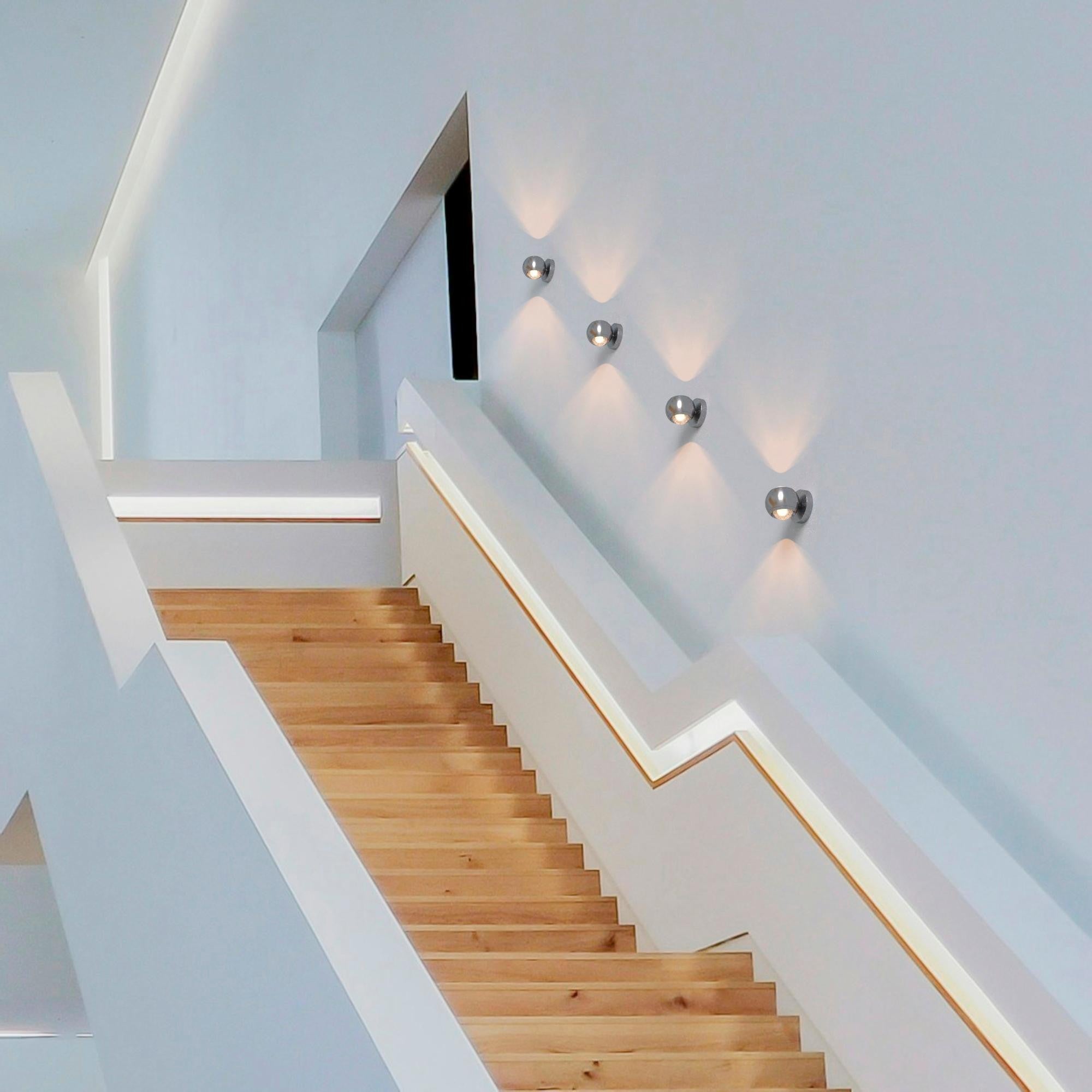 Aplique de pared LED con óptica "BOO" 9W - Cromo - Up & down - 2700K (19)