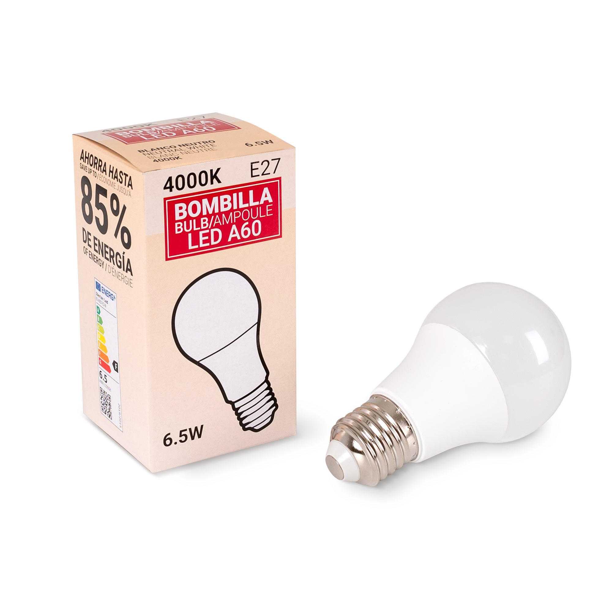 Bombilla LED E27 A60 - 6,5W (2)