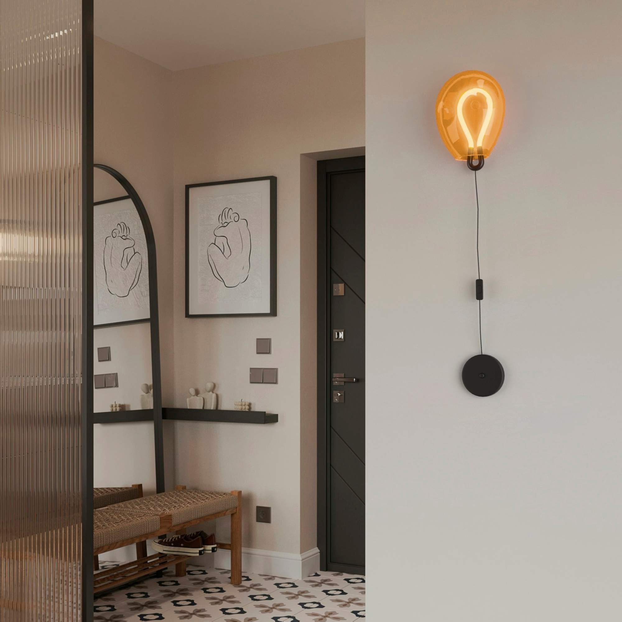 Aplique de pared LED cristal "GLOBO" 8W - Colores (57)