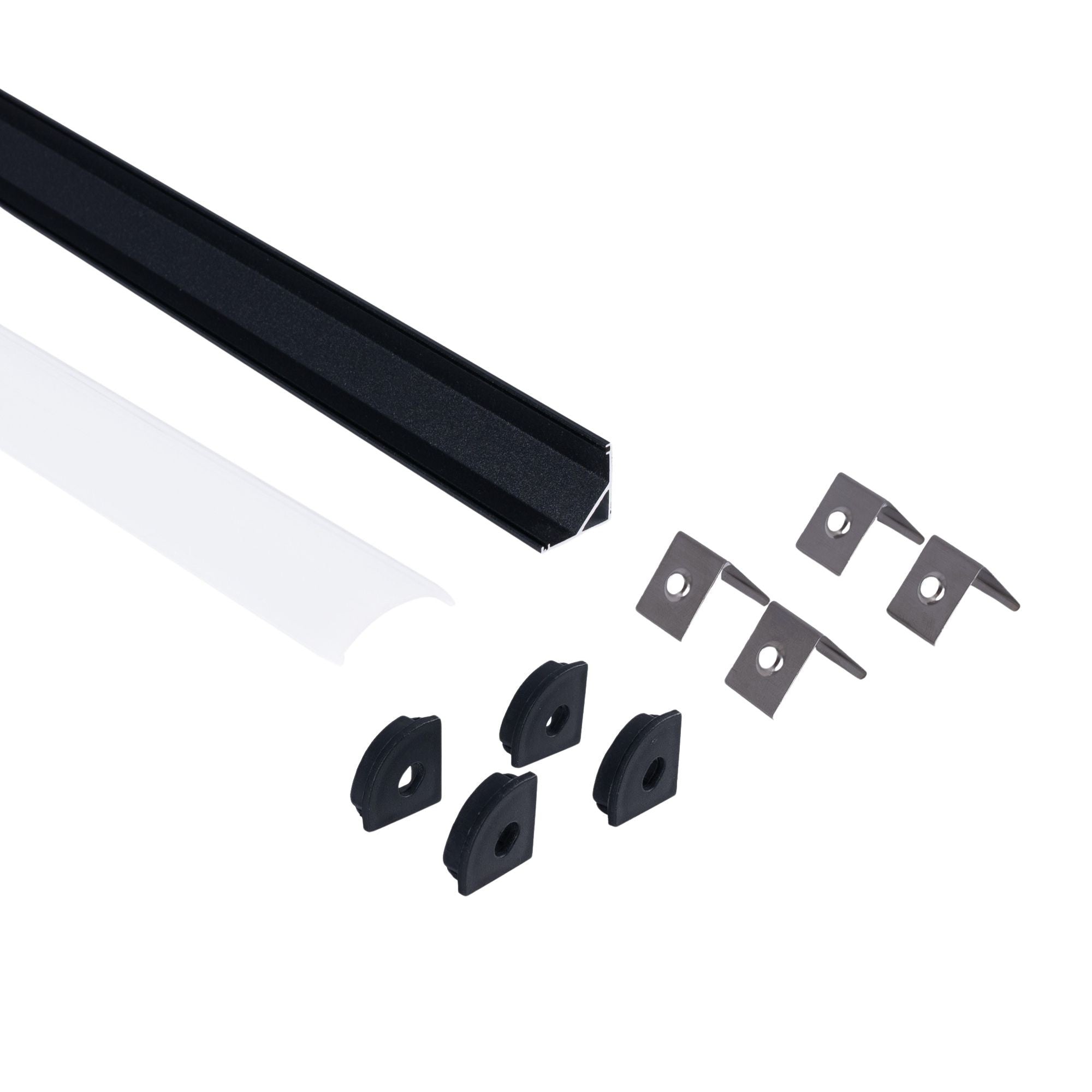 Perfil tira LED de superficie para esquinas - Con difusor - Kit completo - 15,8x15,8mm - Tira LED ≤ 10 mm - 2 metros (43)