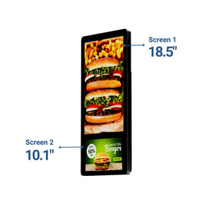 Display publicitario para pared Doble pantalla LCD Full HD de 18,5" + 10.1" Android (8)