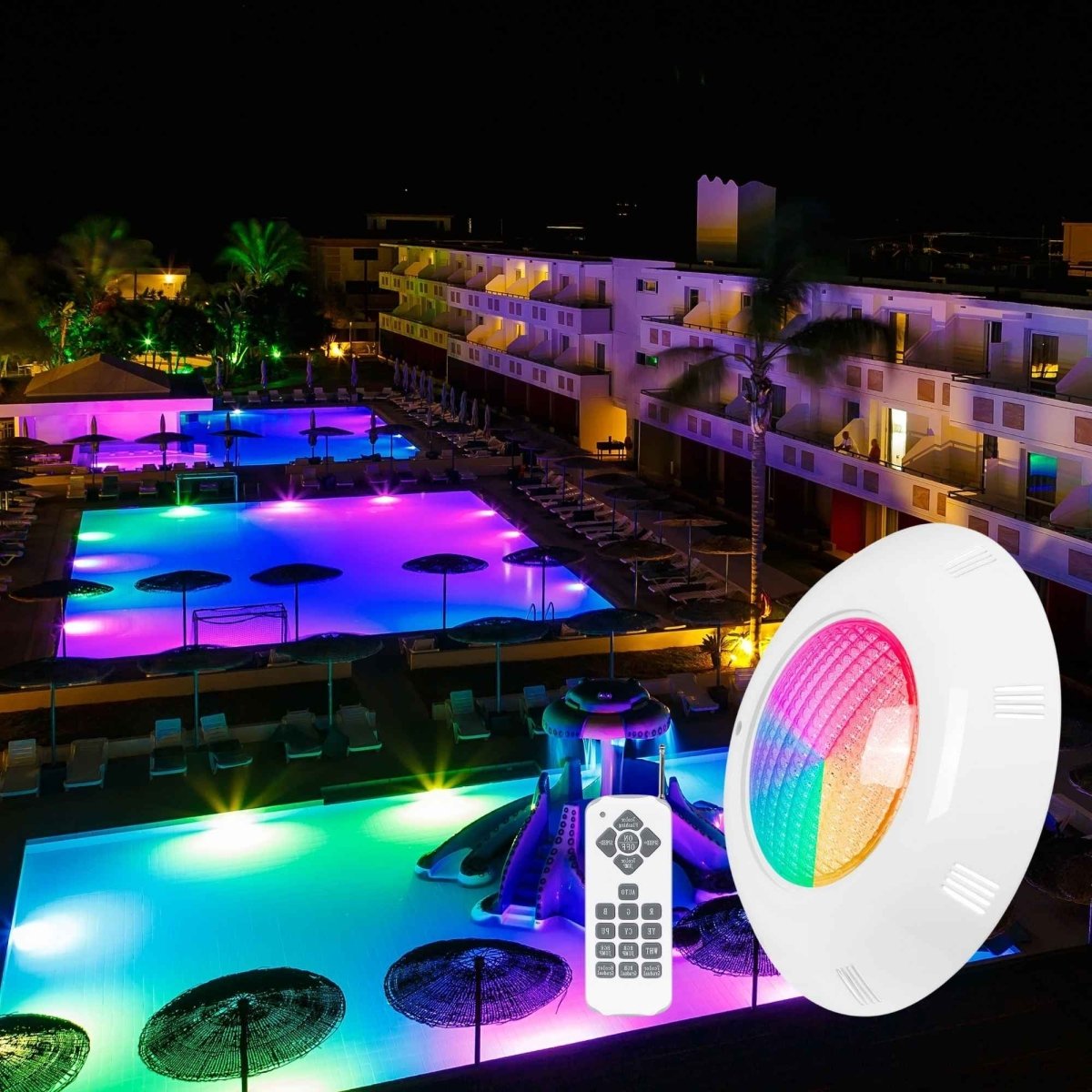 Foco LED sumergible para piscina - 12V AC - 24W - IP68 - Ø295mm - Barcelona Led-