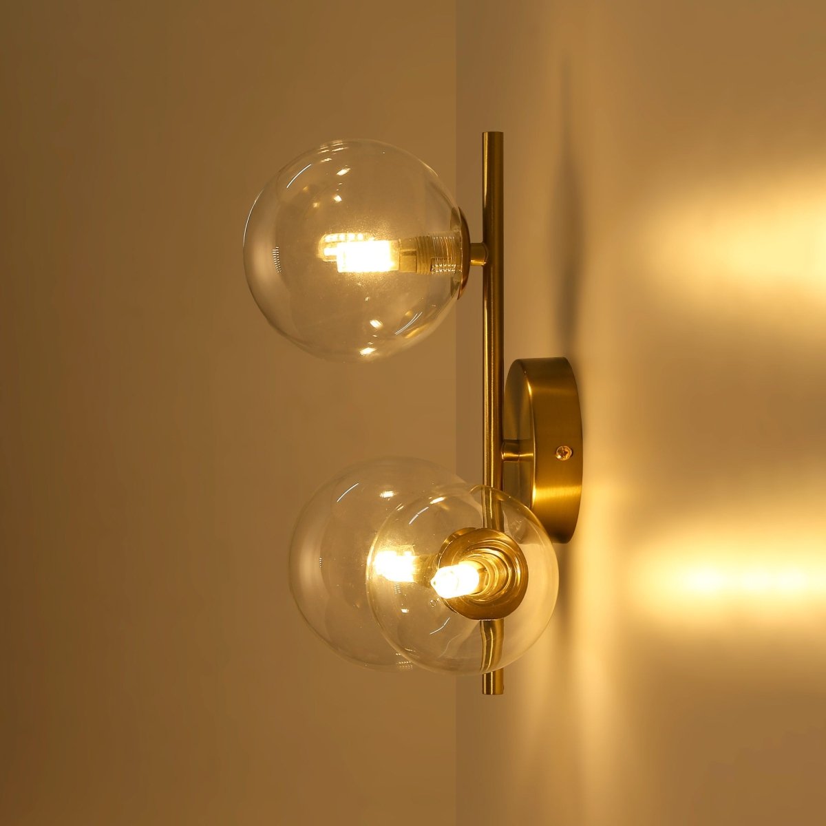 Aplique de pared con esferas de cristal "CATY" - 3 x G9 - Barcelona Led-Decoración