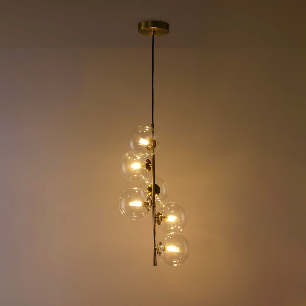 Lámpara colgante con esferas de cristal "ROMEE" - 6 x G9 - Barcelona Led-Decoración