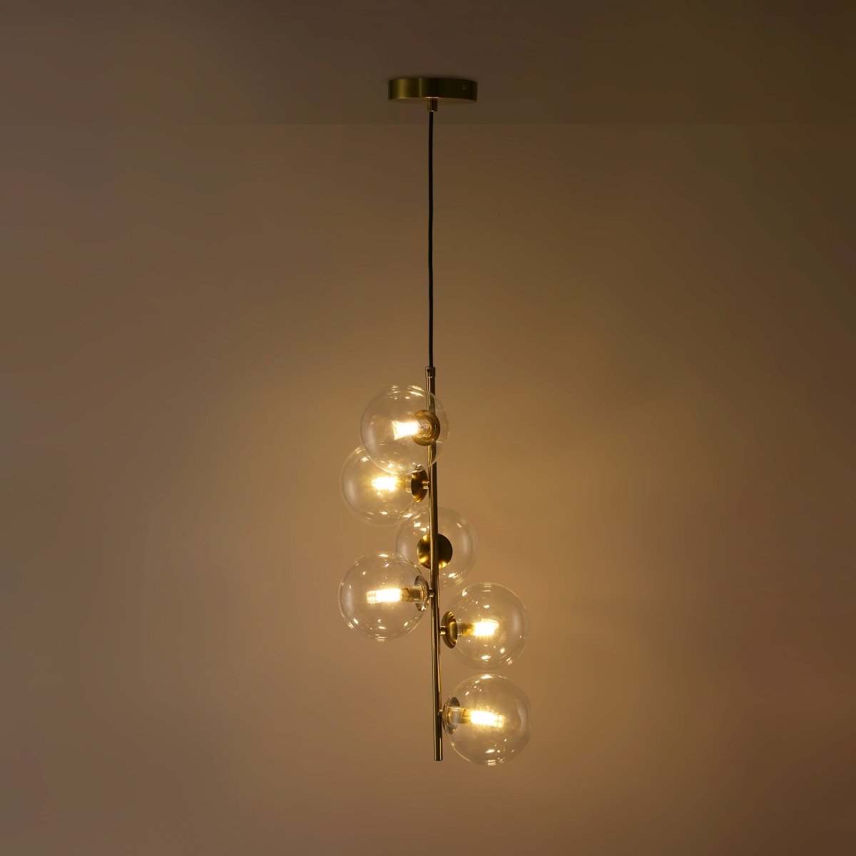Lámpara colgante con esferas de cristal "ROMEE" - 6 x G9 - Barcelona Led-Decoración