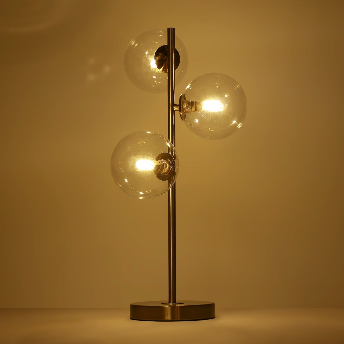 Lámpara de mesa con esferas de cristal "COMI" - 3 x G9 - Barcelona Led-Decoración