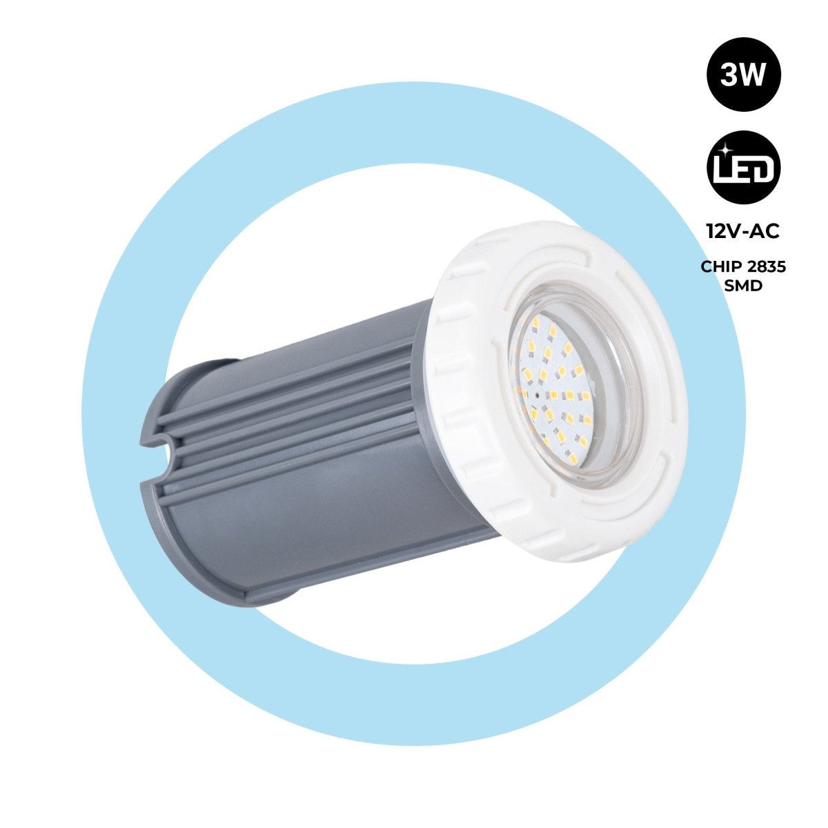 Foco LED sumergible para piscina - 12V AC - 3W - IP68 - Ø94mm - Barcelona Led-