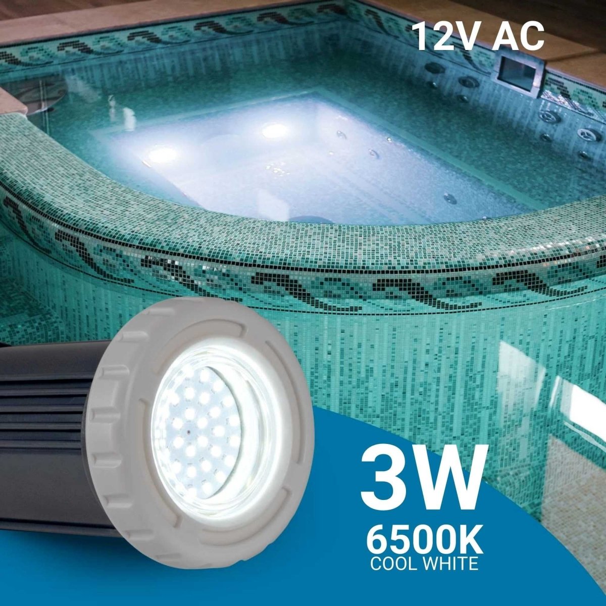 Foco LED sumergible para piscina - 12V AC - 3W - IP68 - Ø94mm - Barcelona Led-