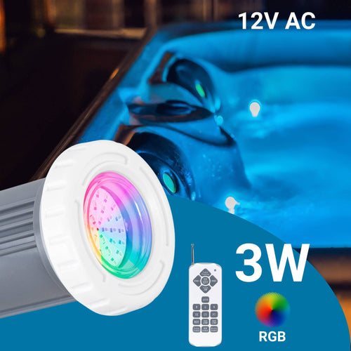 Foco LED submersível para piscina - 12V AC - 3W - IP68 - Ø94mm