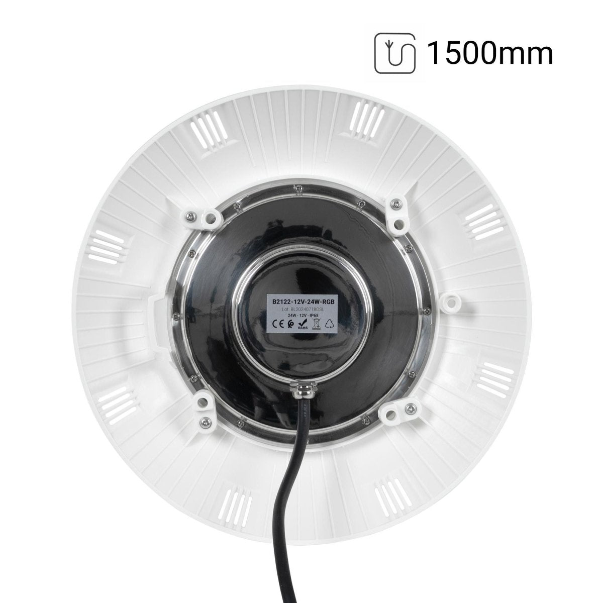 Foco LED sumergible para piscina de fibra - 12V AC - 24W - IP68 - Ø295mm - Barcelona Led-