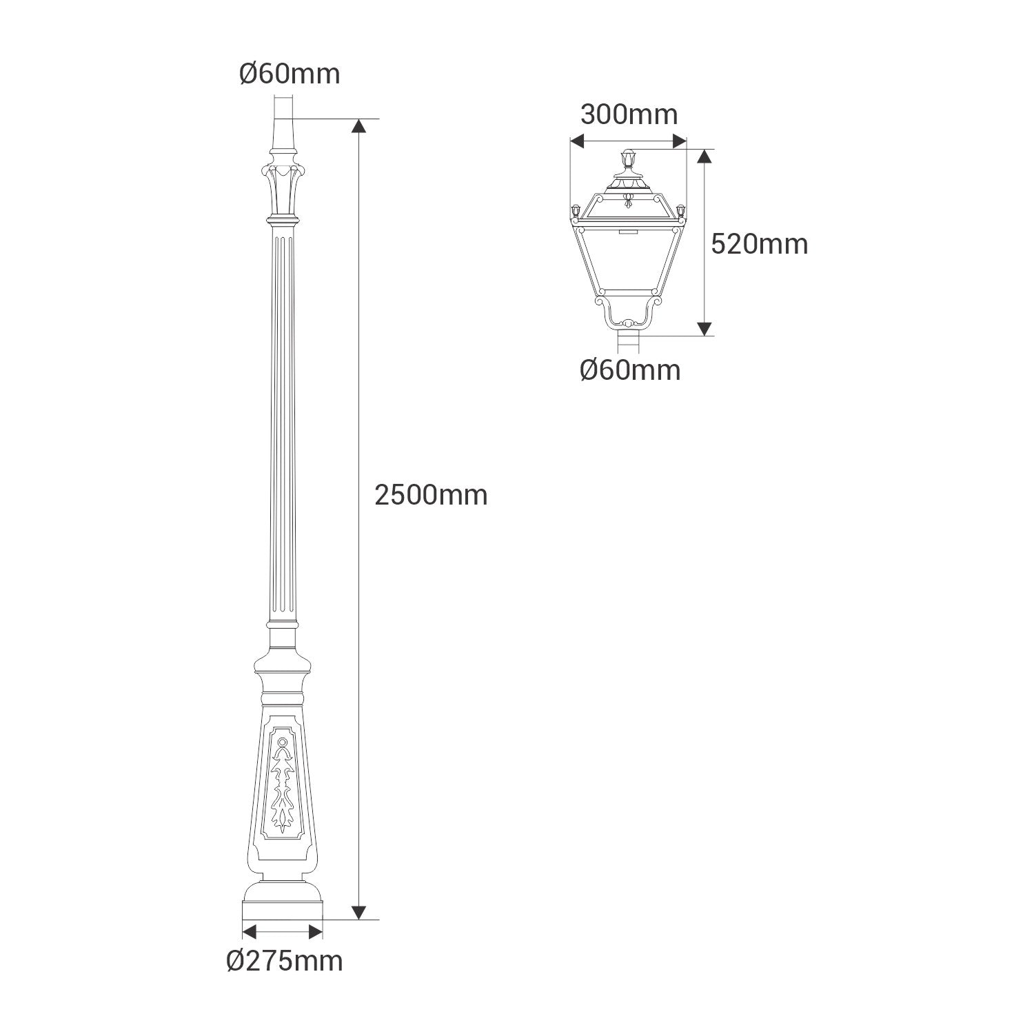 Poste de luz exterior "TOBIA" Fumagalli CCT - 30W - 8 opciones - E27 (39)