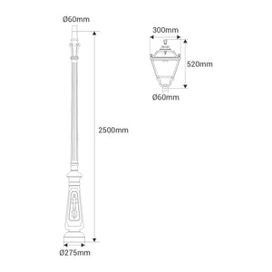 Poste de luz exterior "TOBIA" Fumagalli CCT - 30W - 8 opciones - E27 (39)