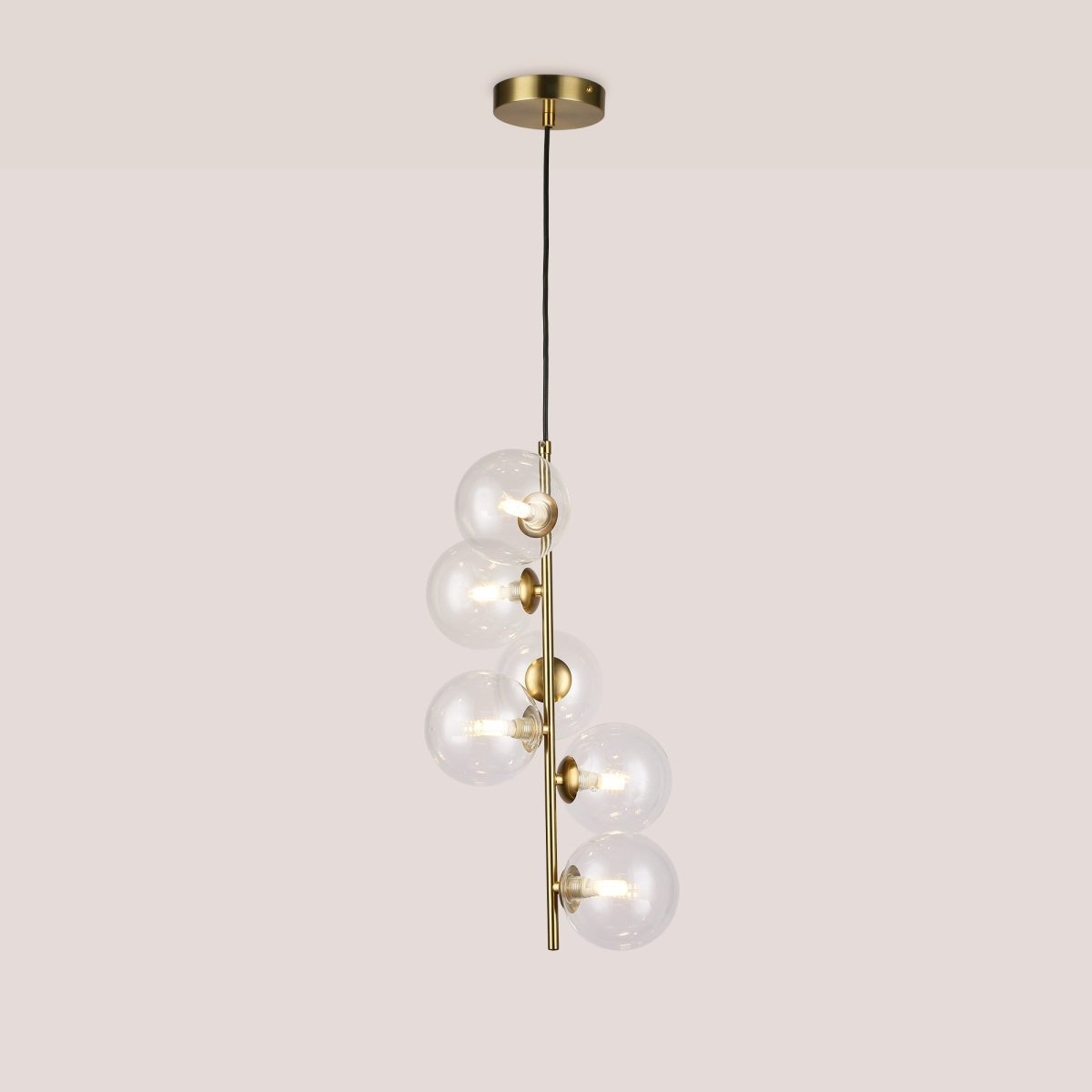 Lámpara colgante con esferas de cristal "ROMEE" - 6 x G9 - Barcelona Led-Decoración