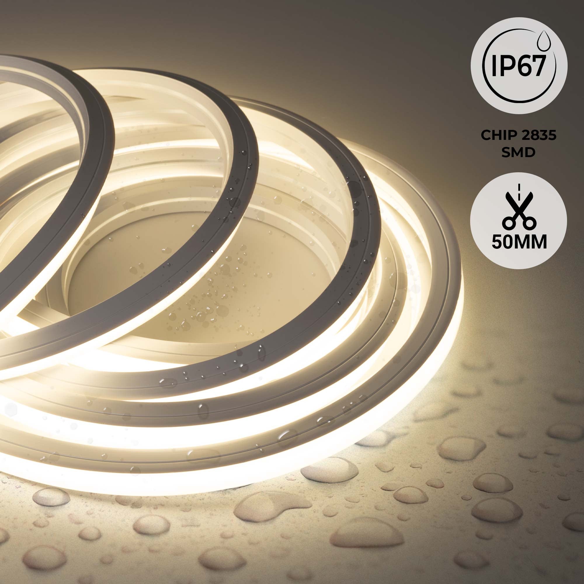 Neón LED flexible 3D  24V DC - 16x16mm - 5 metros - Kit completo - 12W/m - IP67 - Curvatura vertical y horizontal (33)