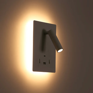 Aplique de pared "CLAUDI" - 3W + 12W - 2700K - USB+USB-C (15)