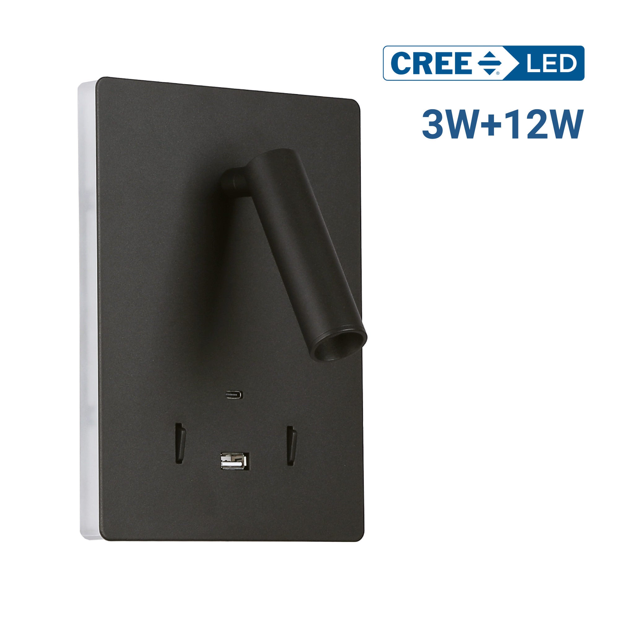 Aplique de pared "CLAUDI" - 3W + 12W - 2700K - USB+USB-C (29)