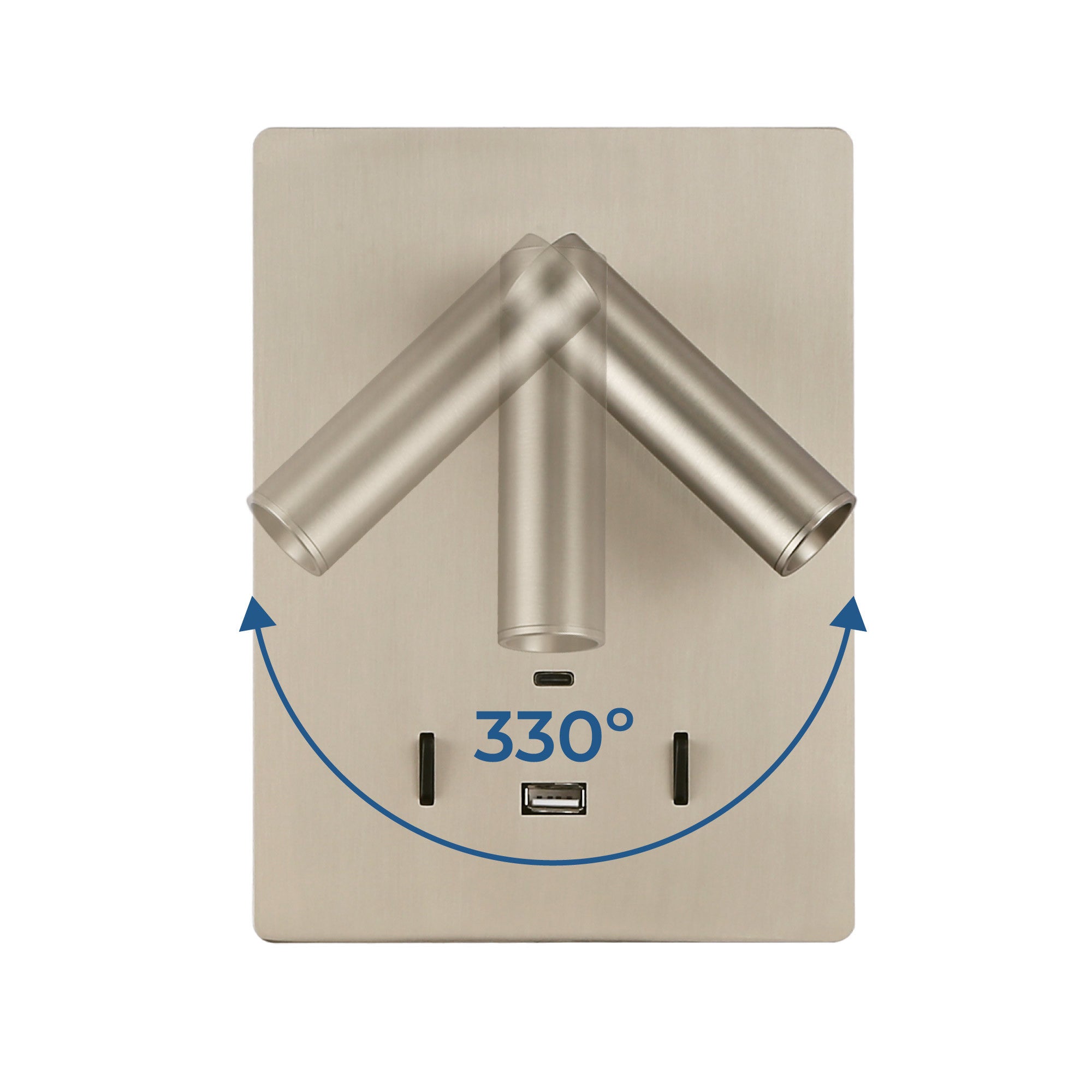 Aplique de pared "CLAUDI" - 3W + 12W - 2700K - USB+USB-C (49)