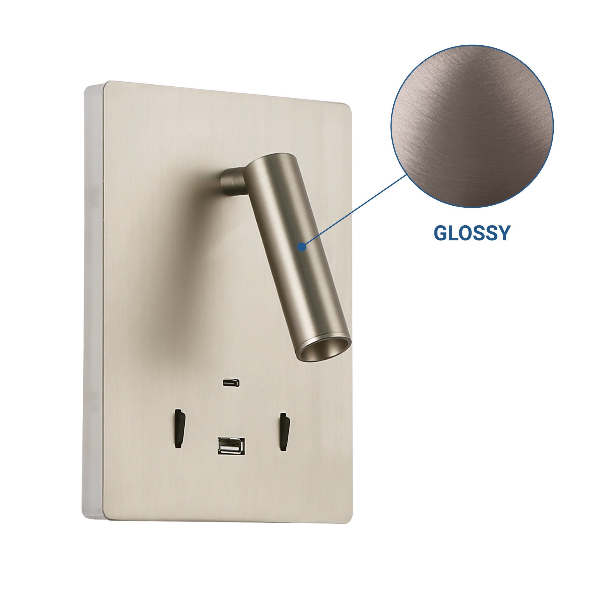 Aplique de pared "CLAUDI" - 3W + 12W - 2700K - USB+USB-C (54)