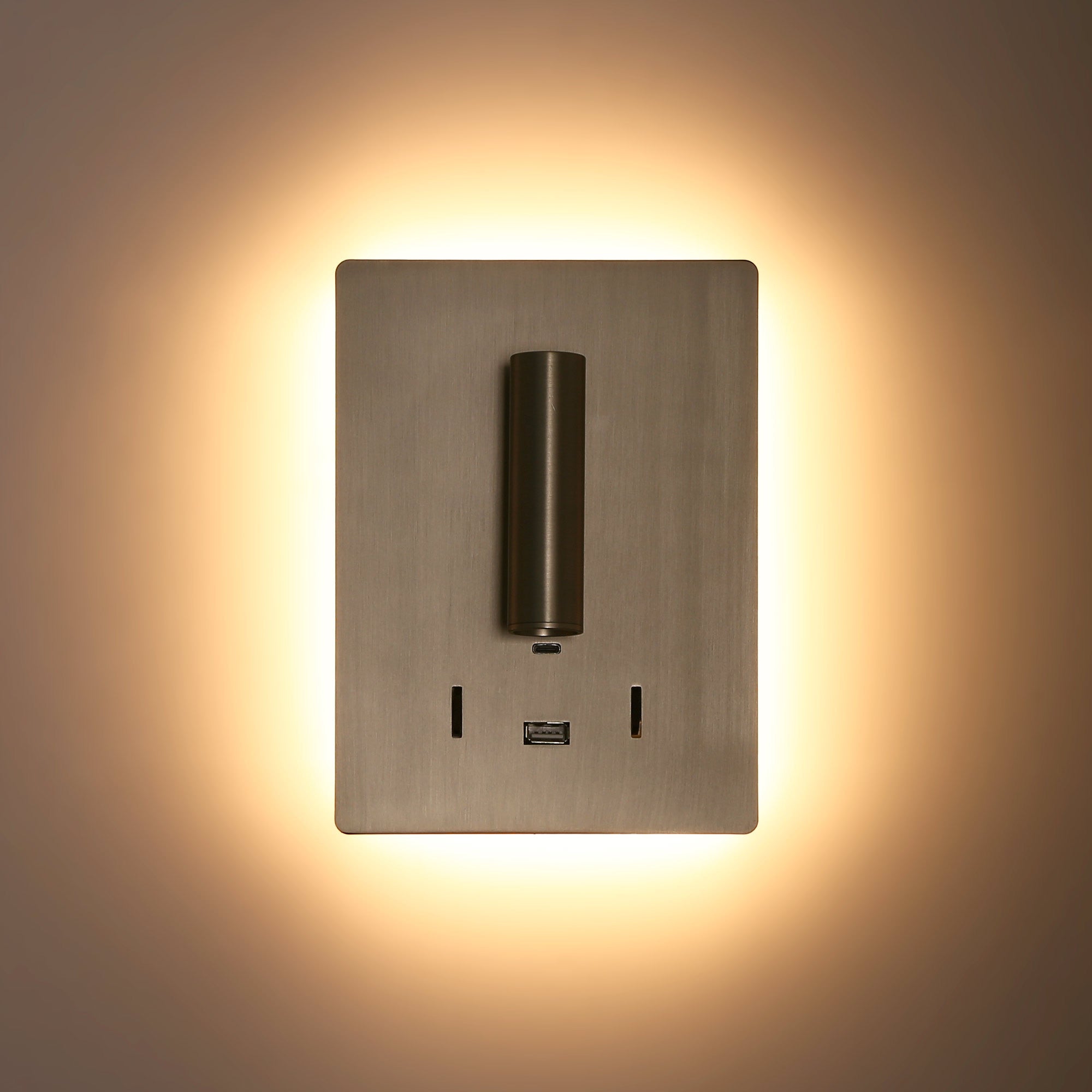Aplique de pared "CLAUDI" - 3W + 12W - 2700K - USB+USB-C (59)