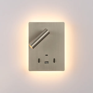 Aplique de pared "CLAUDI" - 3W + 12W - 2700K - USB+USB-C (65)