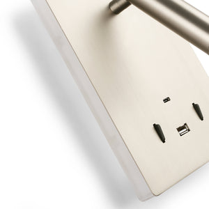 Aplique de pared "CLAUDI" - 3W + 12W - 2700K - USB+USB-C (70)