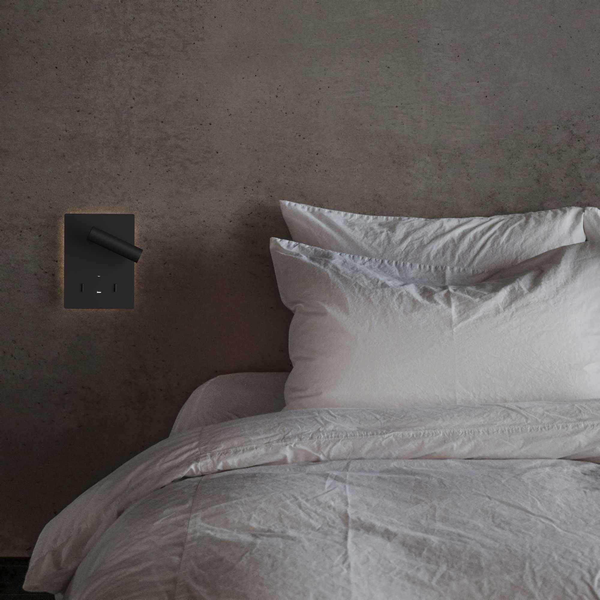 Aplique de pared "CLAUDI" - 3W + 12W - 2700K - USB+USB-C (77)