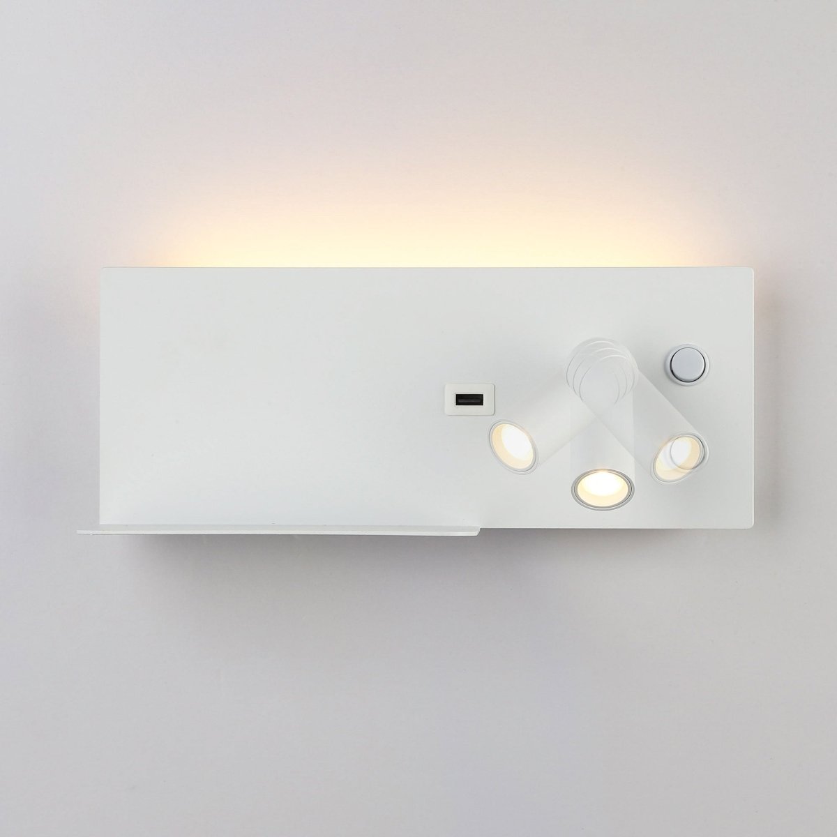 Aplique de pared para lectura con puerto USB "Kerta" - Iluminación doble - 3W+7W - Barcelona Led-Decoración