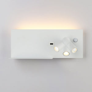 Aplique de pared para lectura con puerto USB "Kerta" - Iluminación doble - 3W+7W (36)