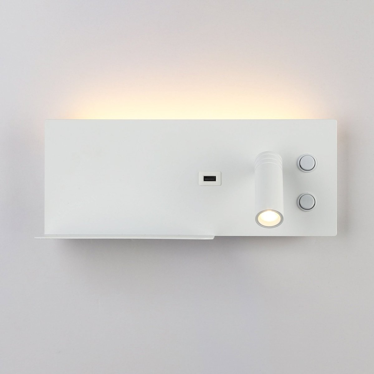 Aplique de pared para lectura con puerto USB "Kerta" - Iluminación doble - 3W+7W - Barcelona Led-Decoración