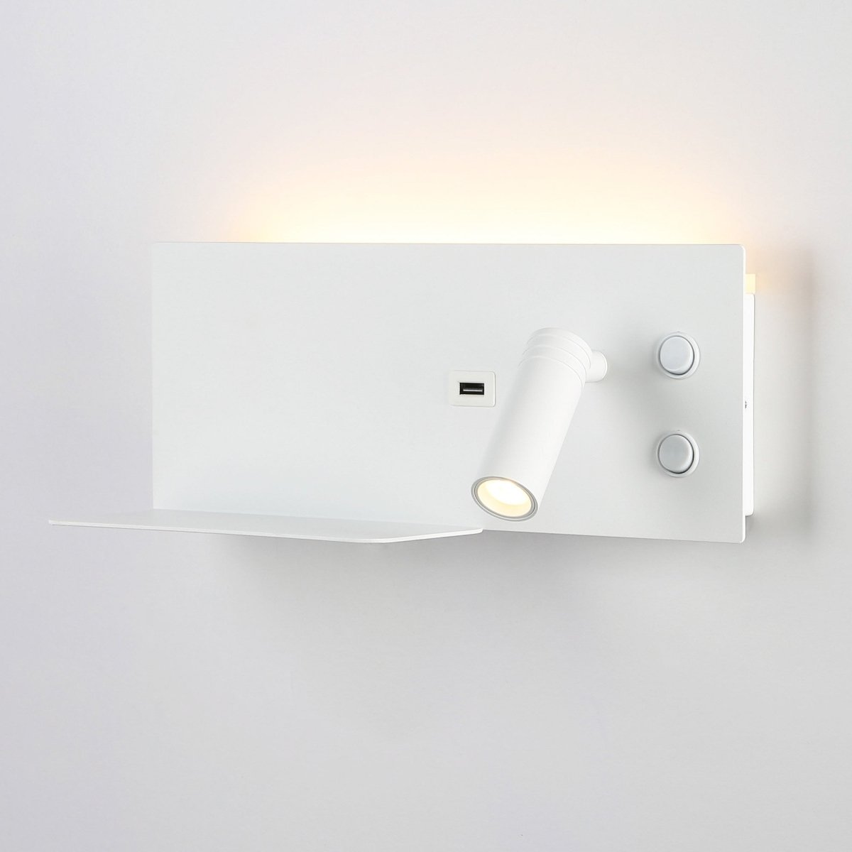 Aplique de pared para lectura con puerto USB "Kerta" - Iluminación doble - 3W+7W - Barcelona Led-Decoración