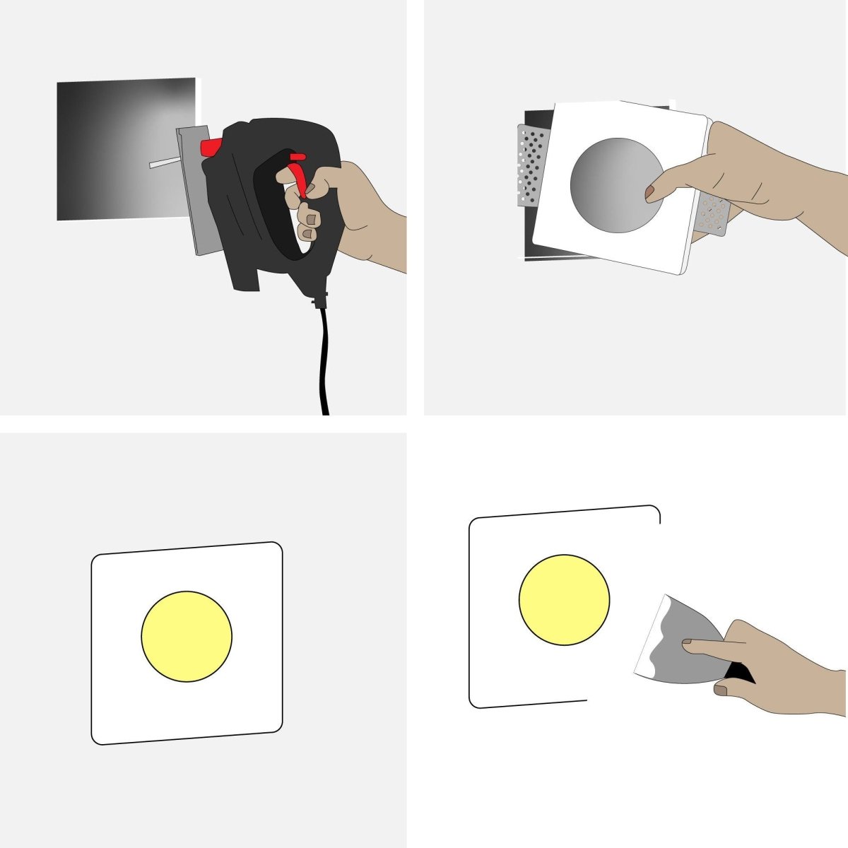 Downlight cuadrado de escayola "MUR" - Trimless - 1 x GU10 - Barcelona Led-