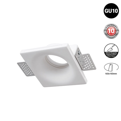 Faretto quadrato in gesso 