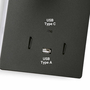 Aplique de pared "CLAUDI" - 3W + 12W - 2700K - USB+USB-C (84)