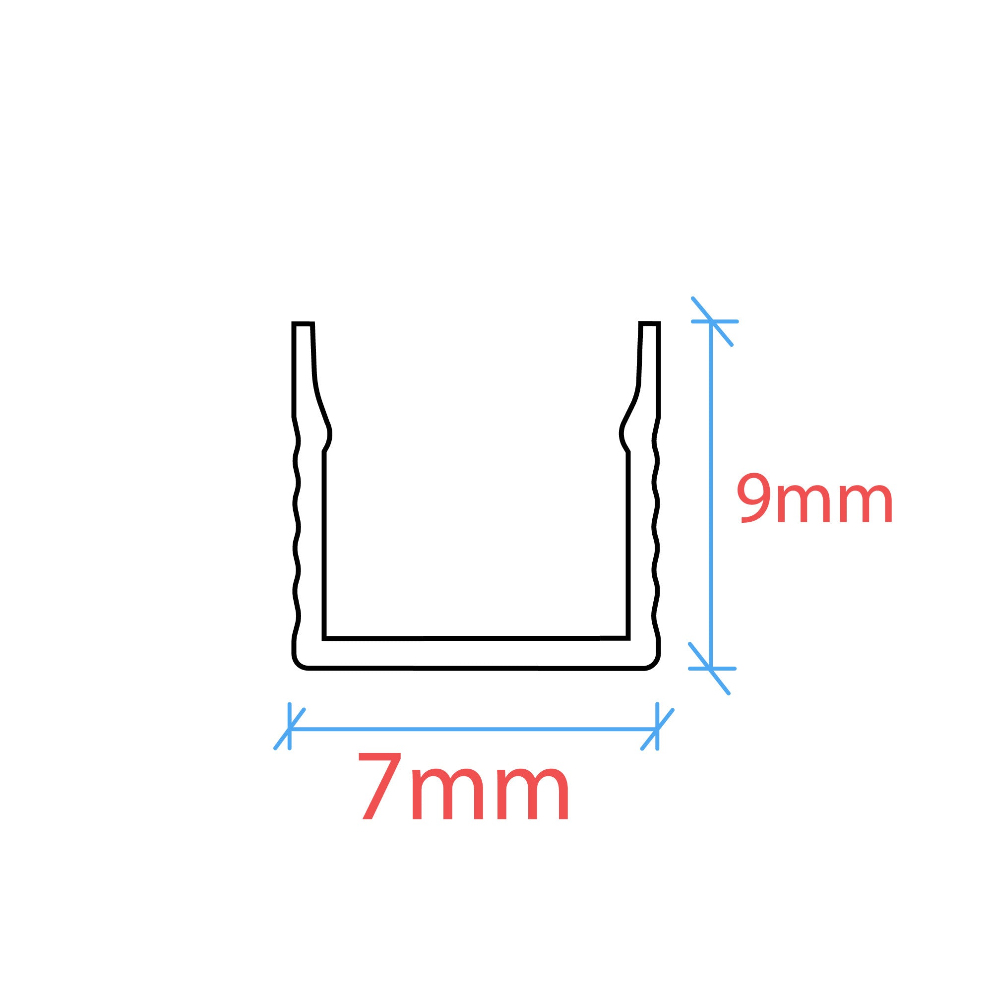 Perfil tira LED de superficie con difusor - Kit completo - 9x7mm - Tira LED ≤5mm - 2 metros (3)