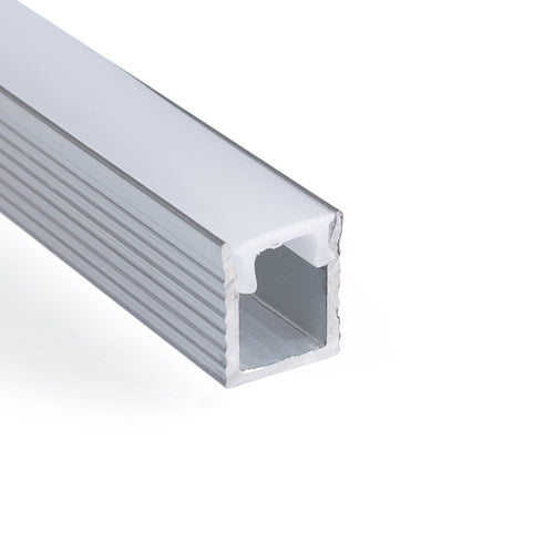 Surface-mounted LED strip profile with diffuser - Complete kit - 9x7mm - LED strip ≤5mm - 2 meters