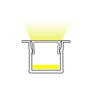 Perfil tira LED empotrable con difusor - Kit completo - 9x7mm - Tira LED ≤5mm - 2 metros (1)