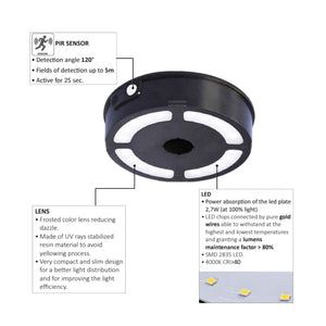 Aplique de pared solar "FORTUNATO" FUMAGALLI - Sensor PIR - 4000K - 2 modos de funcionamiento (6)