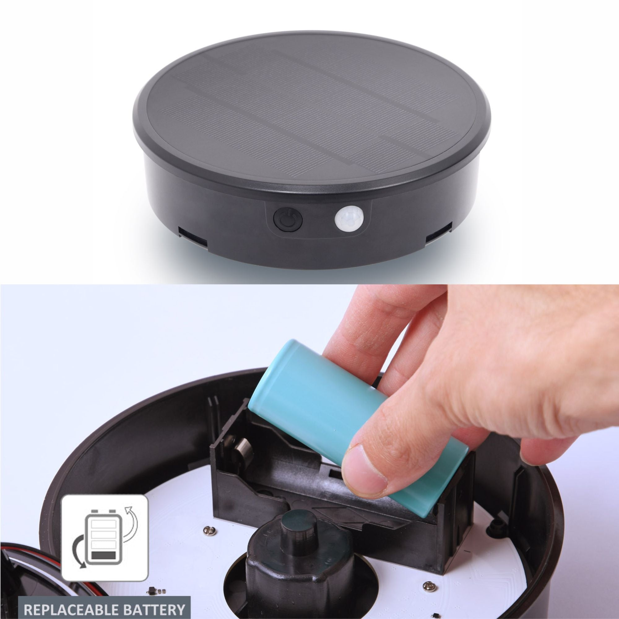 Bolardo solar de jardín "MIZAR/ROSETTA" con sensor PIR - 2 modos de funcionamiento - 4000K (6)