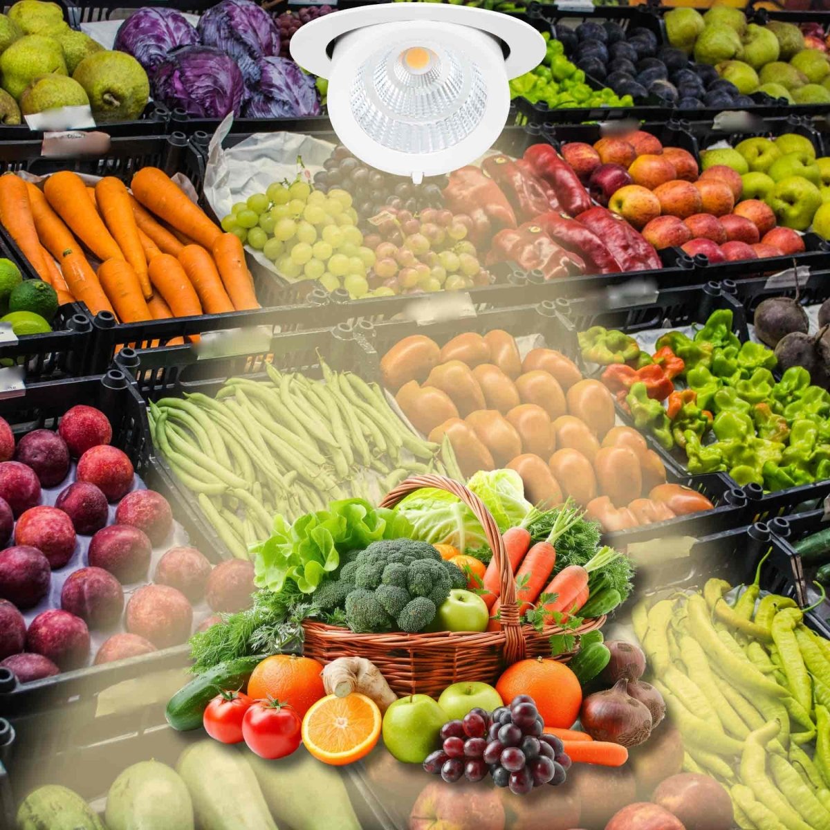 Downlight LED basculante empotrable - Chip especial para comercios - 40W - Barcelona Led-