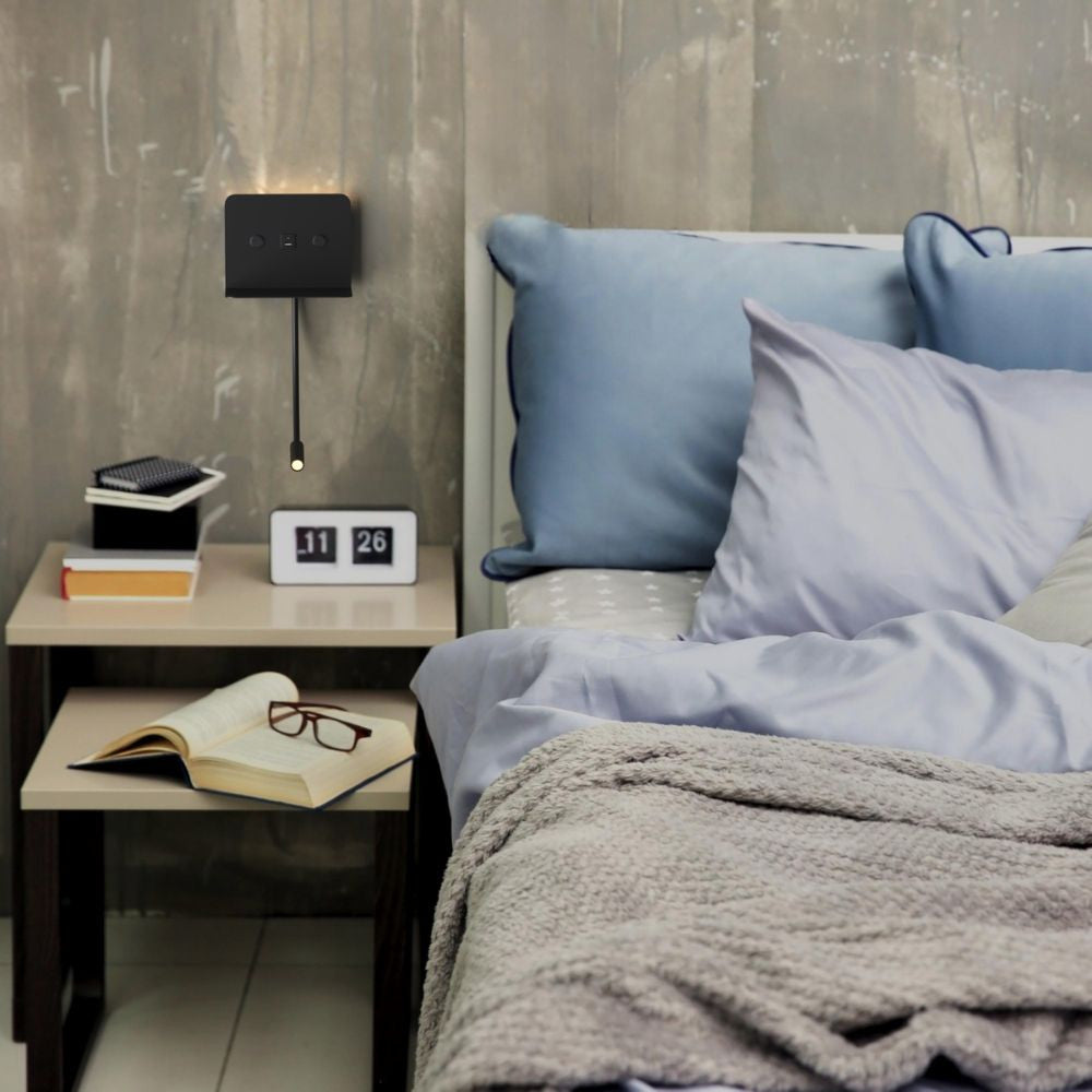 Aplique de pared para lectura "SLANGE 2" - 3W + 6W - Puerto USB + USB-C (3)