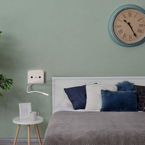 Aplique de pared para lectura "SLANGE 2" - 3W + 6W - Puerto USB + USB-C (5)